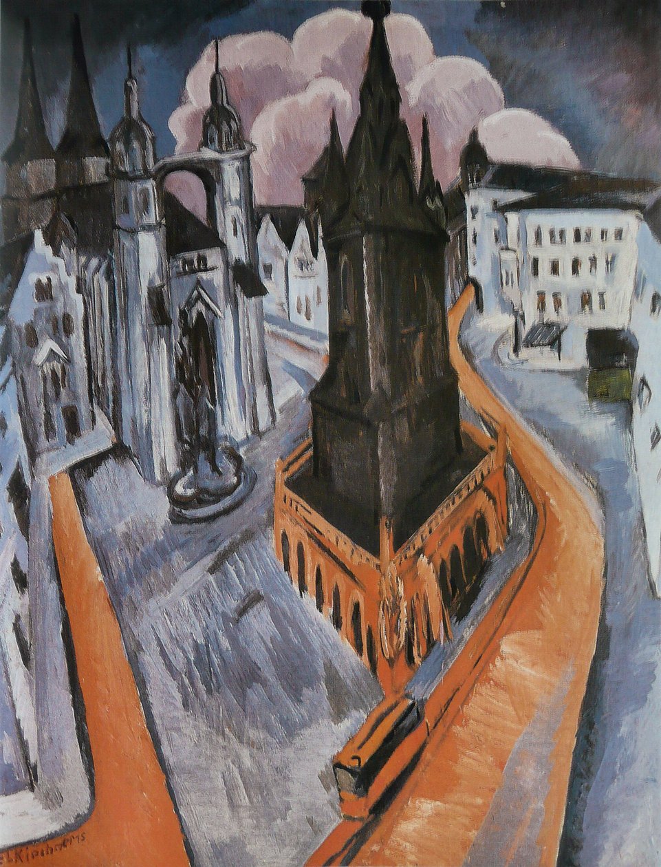 Det røde tårn af Ernst Ludwig Kirchner