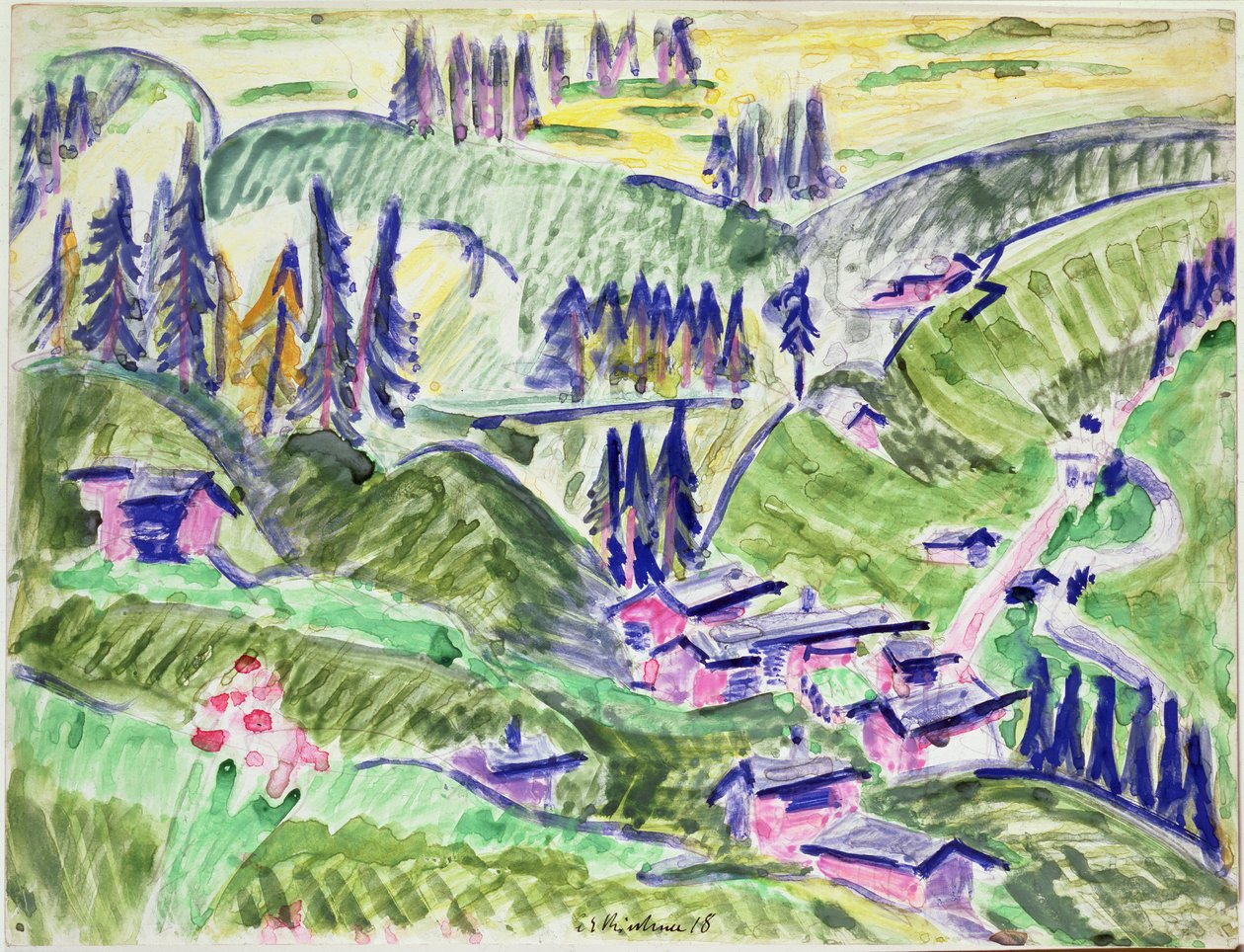 Landskab, 1918 af Ernst Ludwig Kirchner