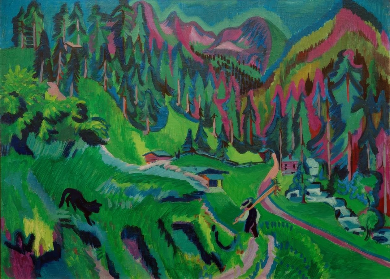 Landskab af Sertig-dalen af Ernst Ludwig Kirchner