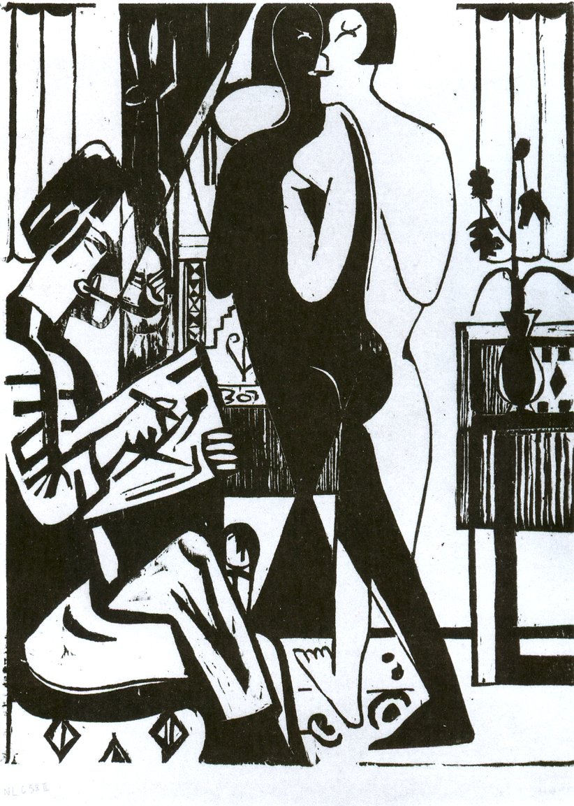 Maler und Modell af Ernst Ludwig Kirchner