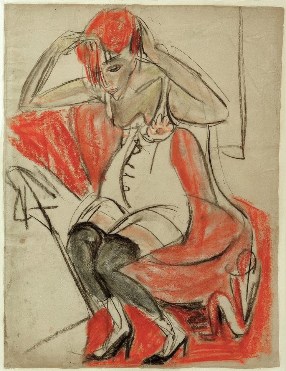 Pige på violet lænestol af Ernst Ludwig Kirchner