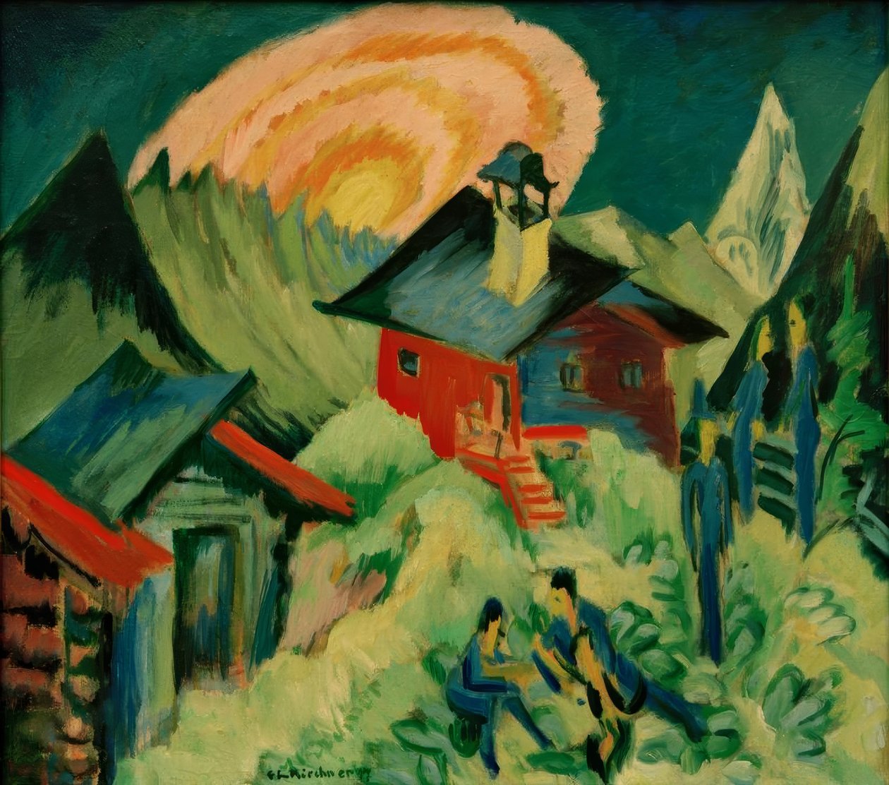 Måneopgang på Stafelalp af Ernst Ludwig Kirchner