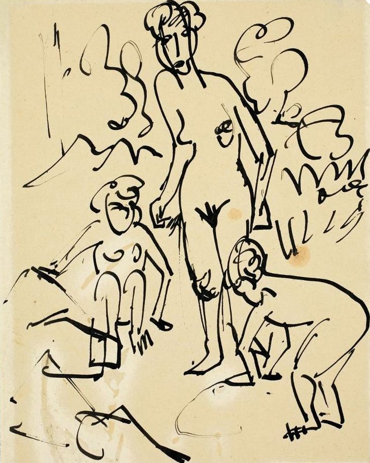 Mor og børn af Ernst Ludwig Kirchner