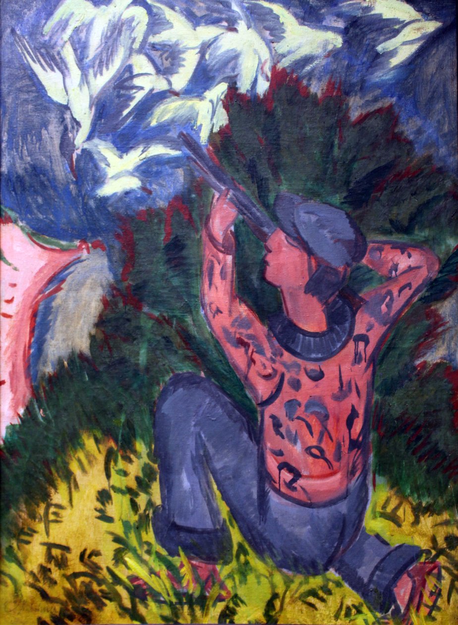 Mågejægere i skoven af Ernst Ludwig Kirchner