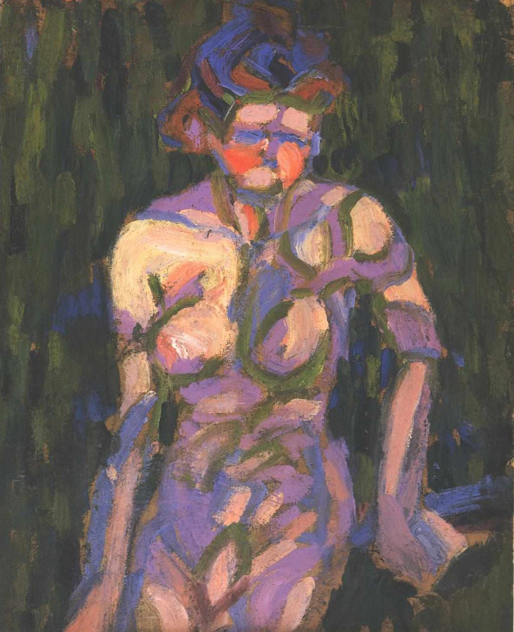 Nøgen pige med gren skygge af Ernst Ludwig Kirchner