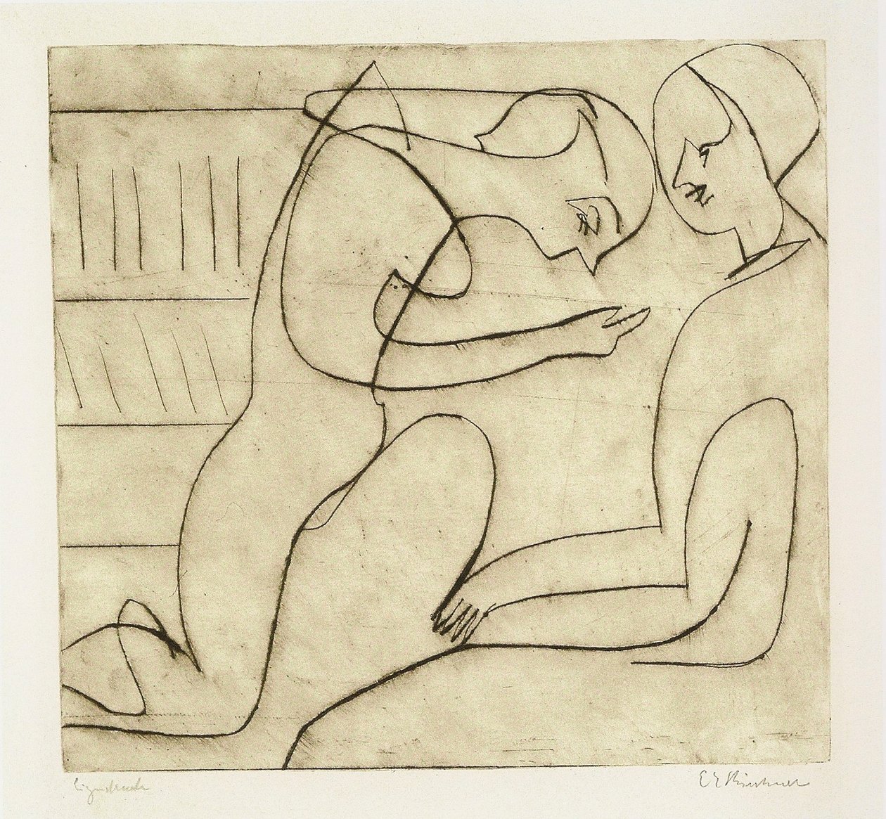 Par i biblioteket af Ernst Ludwig Kirchner