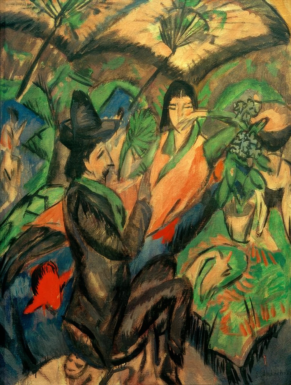 Par under paraplyen i Japan af Ernst Ludwig Kirchner