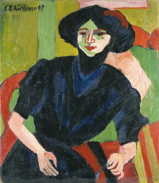 Portræt af en kvinde af Ernst Ludwig Kirchner