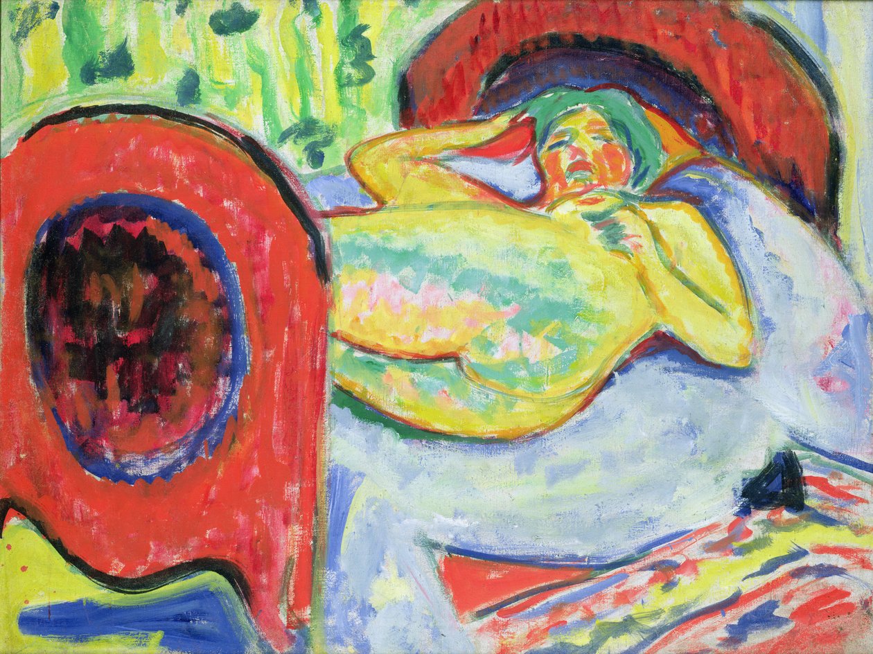 Liggende nøgen af Ernst Ludwig Kirchner