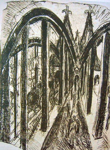 Rheinbrücke in Köln  af Ernst Ludwig Kirchner
