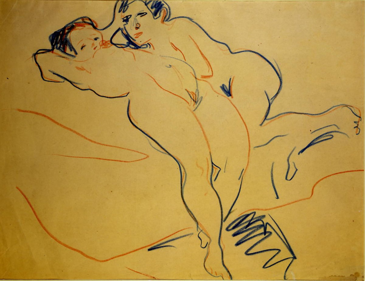 Hvilende par af Ernst Ludwig Kirchner
