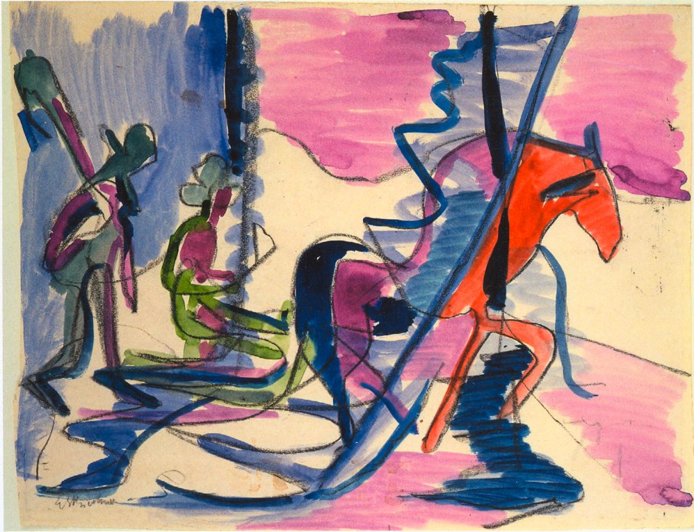 Slæde i tågen af Ernst Ludwig Kirchner