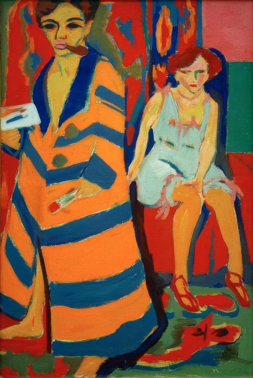 Selvportræt med model af Ernst Ludwig Kirchner