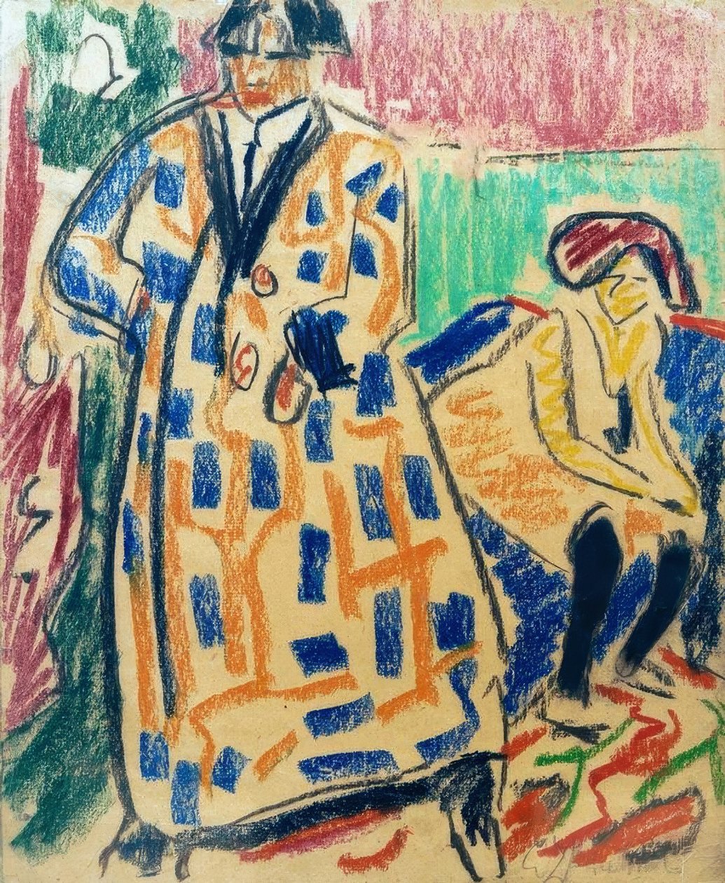 Selvportræt med model af Ernst Ludwig Kirchner