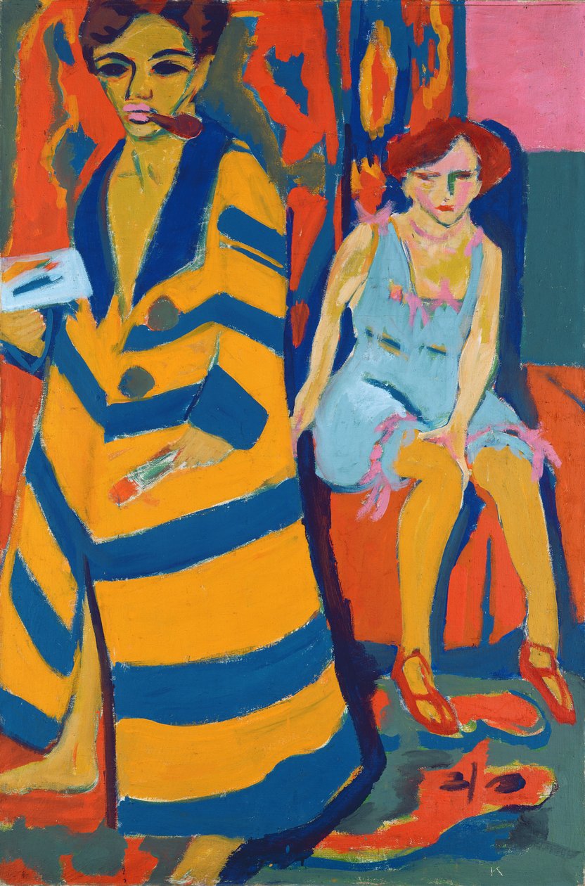 Selvportræt med en model, 1907 af Ernst Ludwig Kirchner