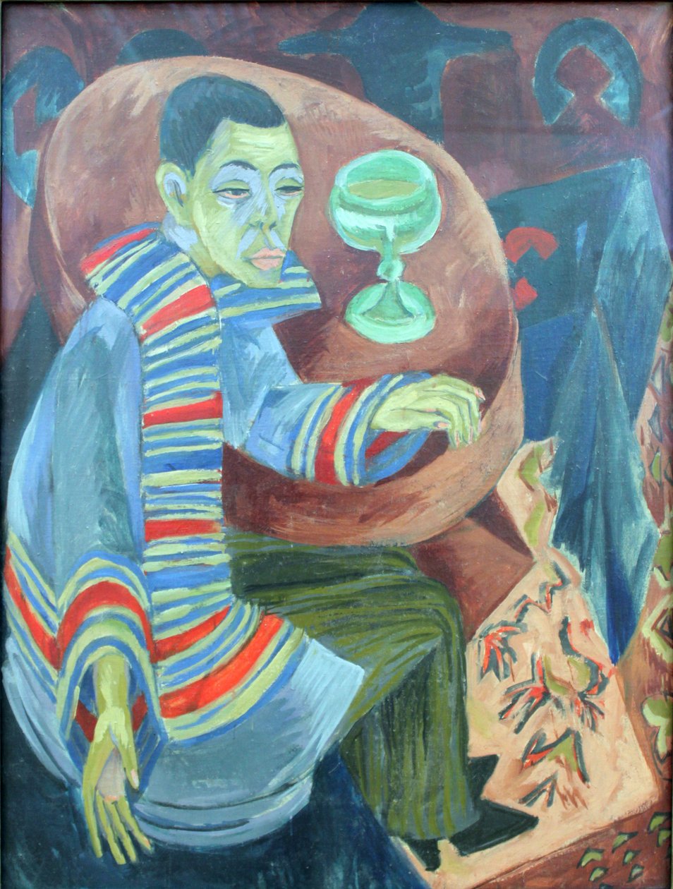 Selvportræt som drikker af Ernst Ludwig Kirchner