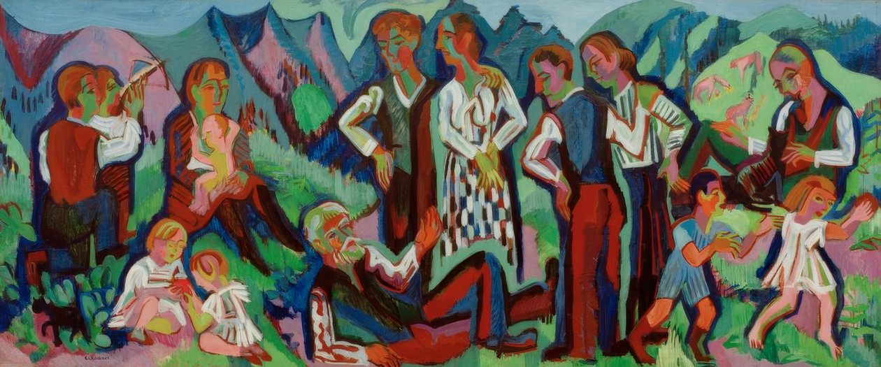 Bjergbøndernes søndag (alpesøndag) af Ernst Ludwig Kirchner