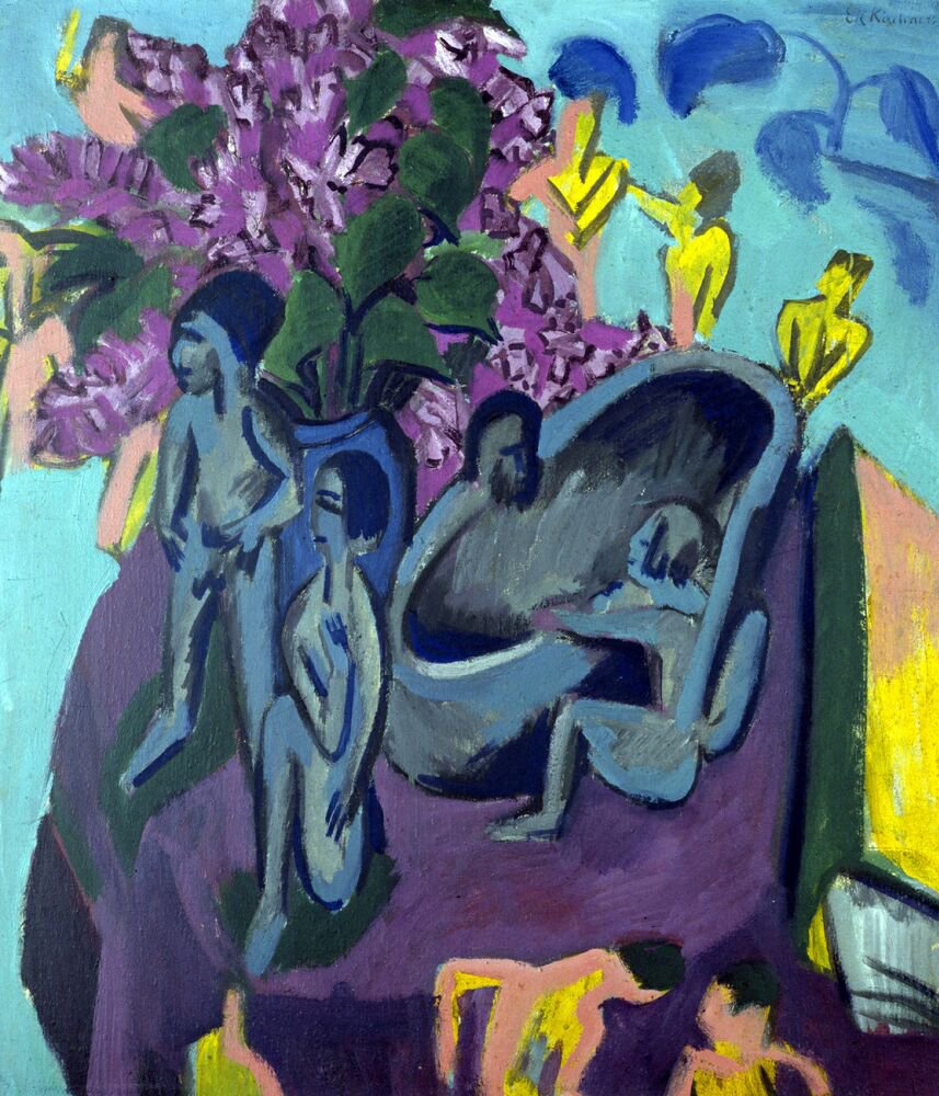 Stilleben med skulptur af Ernst Ludwig Kirchner