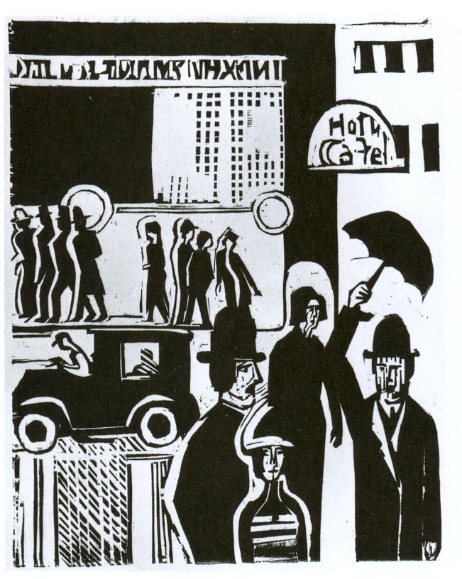 Vej i regnvejr af Ernst Ludwig Kirchner