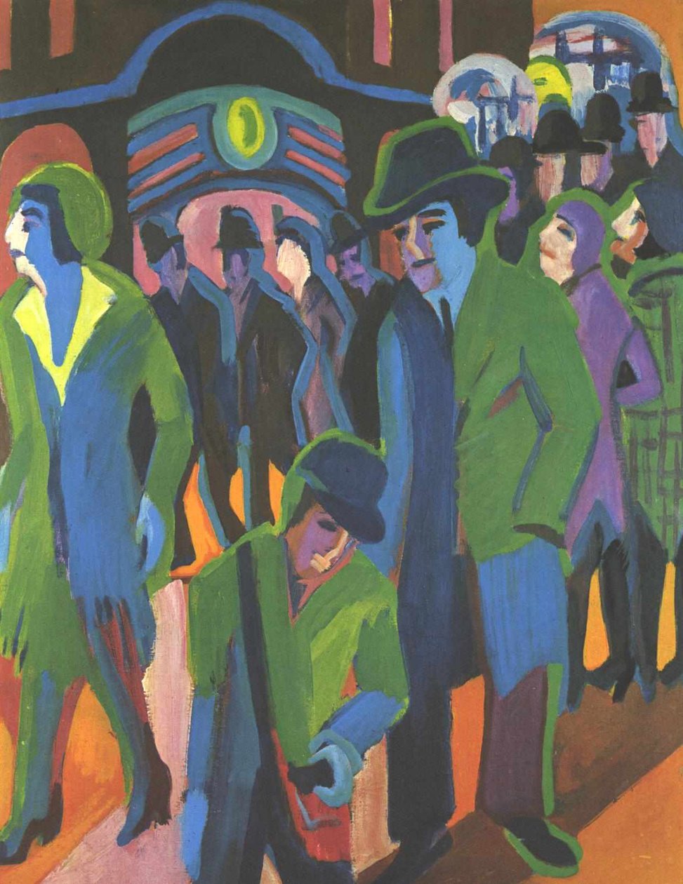 Gade med forbipasserende af Ernst Ludwig Kirchner