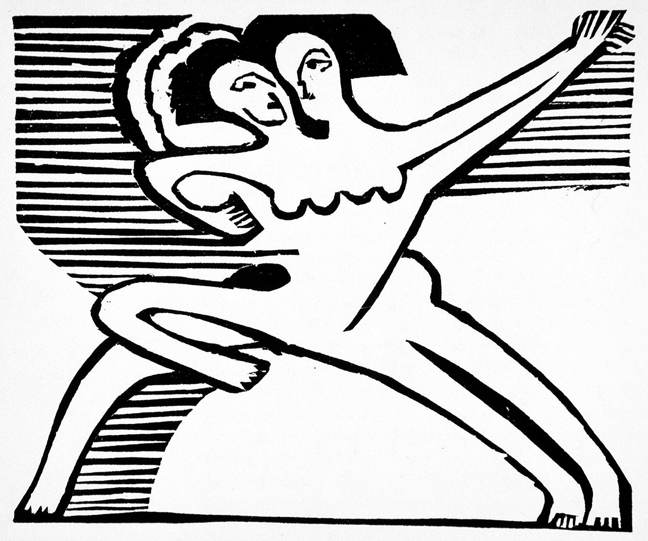 To dansere, 1932 af Ernst Ludwig Kirchner