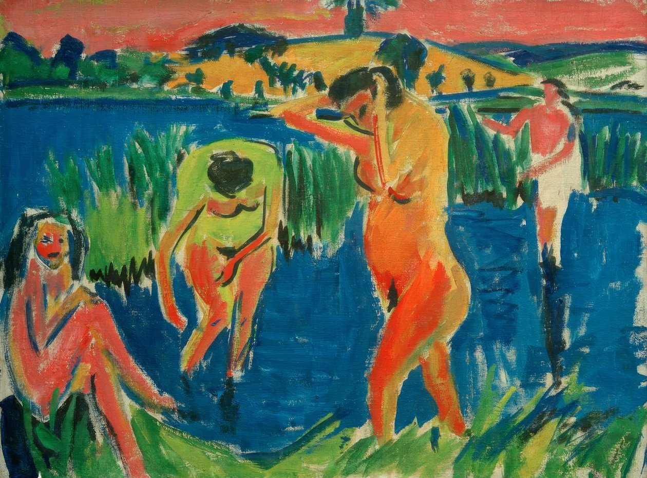 Vier Badende af Ernst Ludwig Kirchner