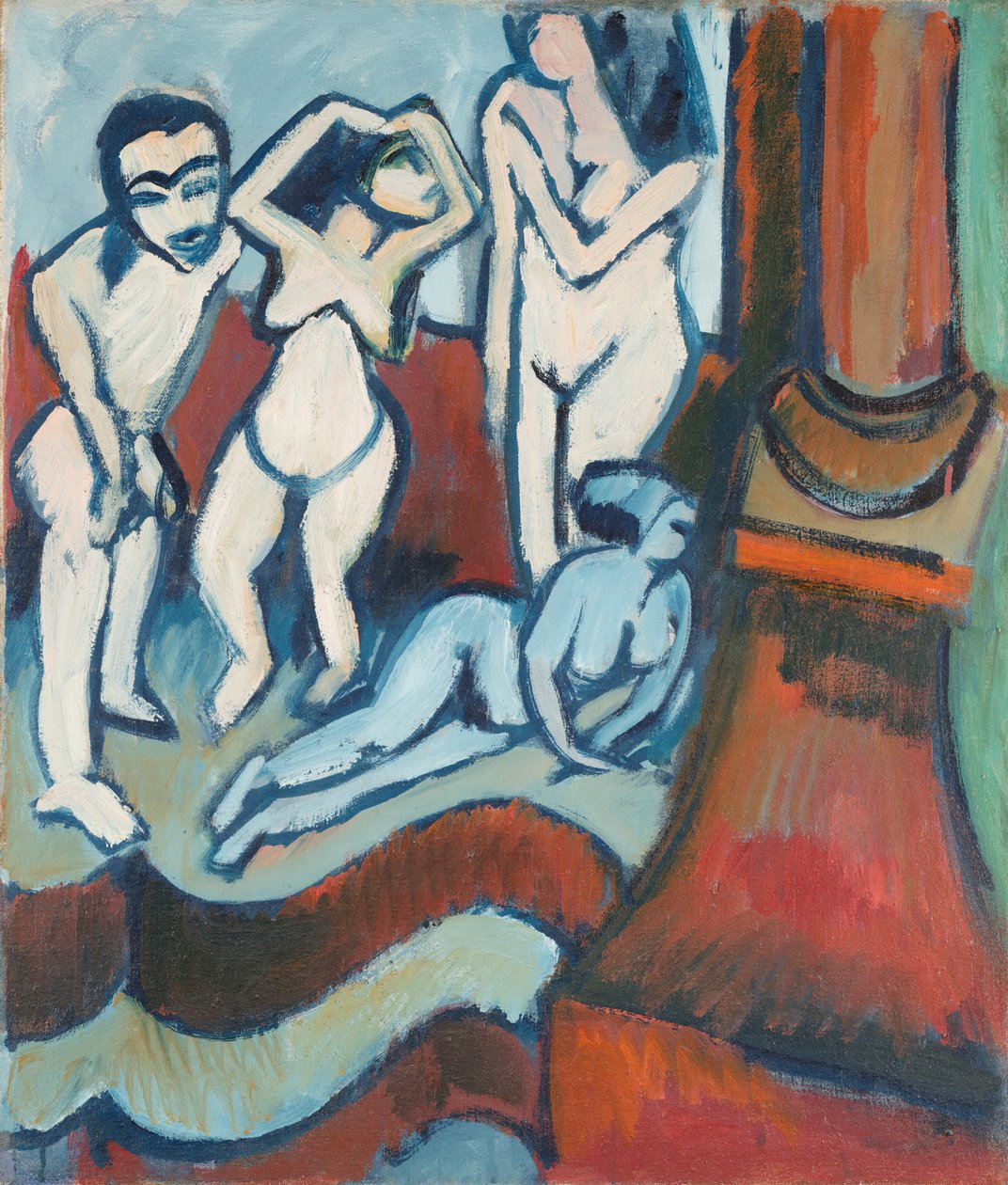 Fire træskulpturer af Ernst Ludwig Kirchner