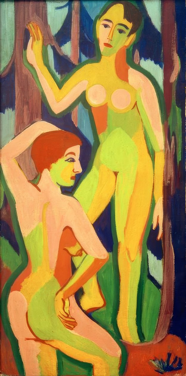 To akter i skoven II af Ernst Ludwig Kirchner