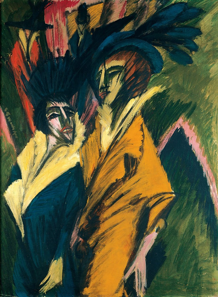 to kvinder på gaden af Ernst Ludwig Kirchner