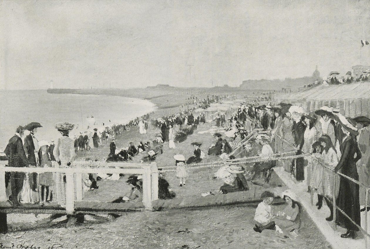 Strandleben i Dieppe af Ernst Oppler