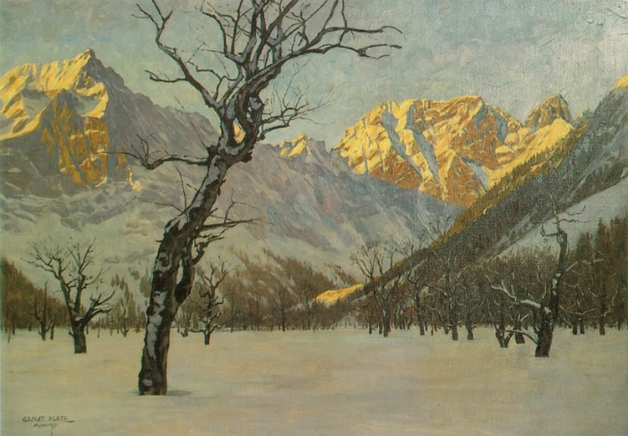 Marts morgen i Karwendel, Groer Ahornboden af Ernst Platz