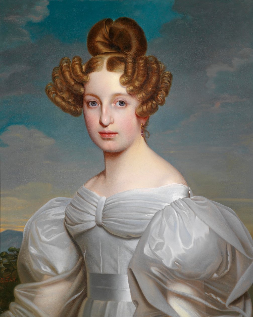 Portræt af Elise Dorothea Friederike, baronesse von Schaezler, født baronesse von Süsskind (1810-1831) af Ernst Thelott