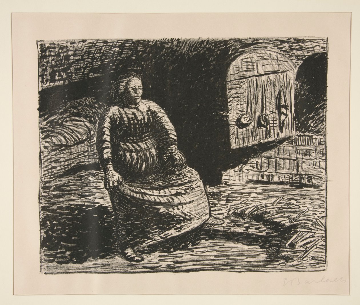Kvinde ved ildstedet af Ernst Barlach