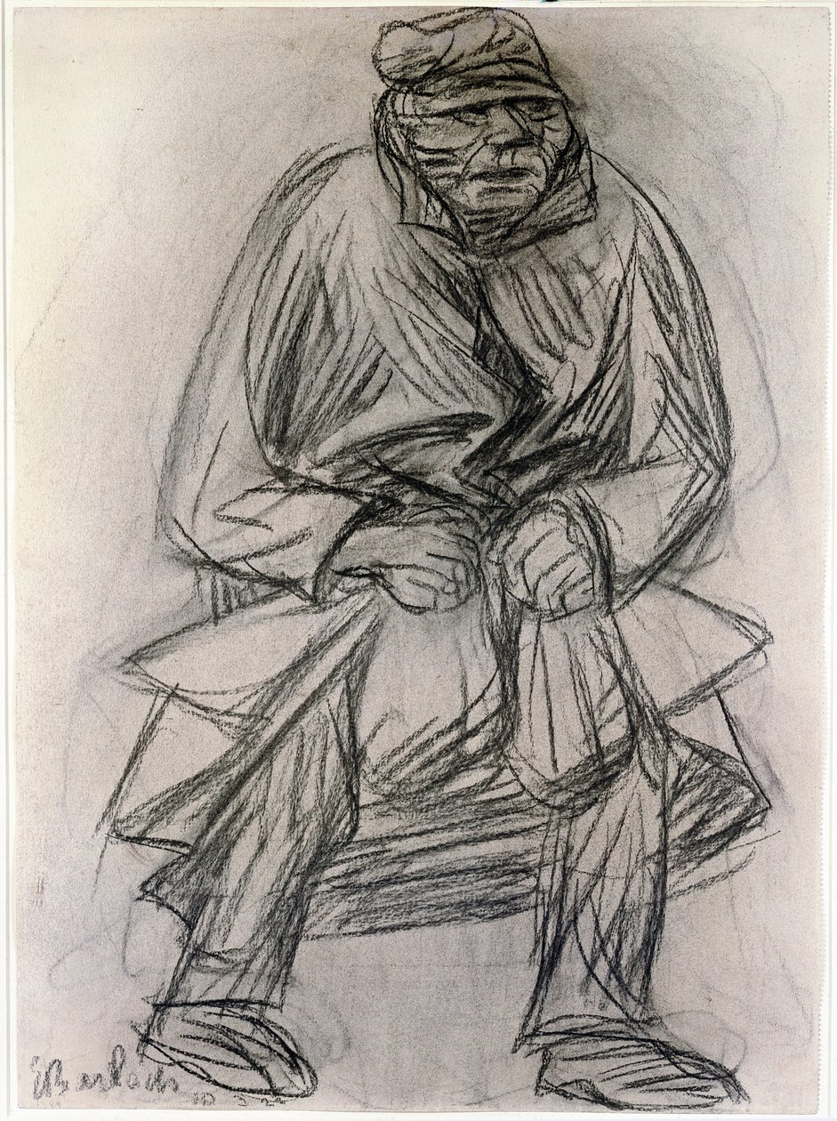 Figur af en tigger. Tegning af Ernst Barlach (1870-1938) New York Museum of Modern Art af Ernst Barlach