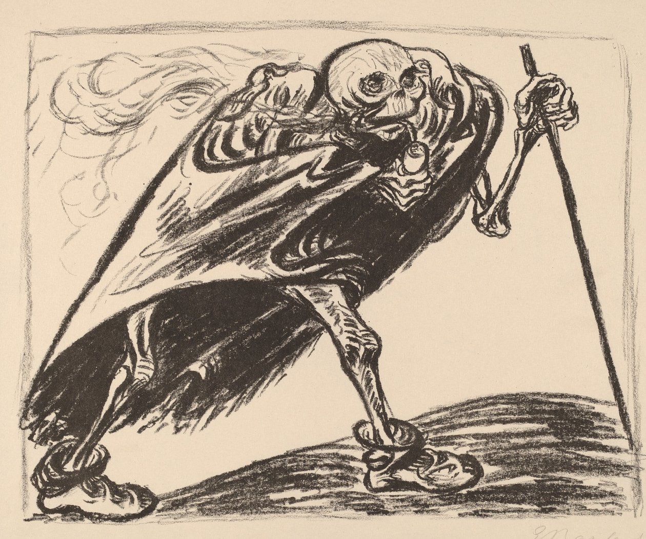 Vandrende død, 1923. af Ernst Barlach