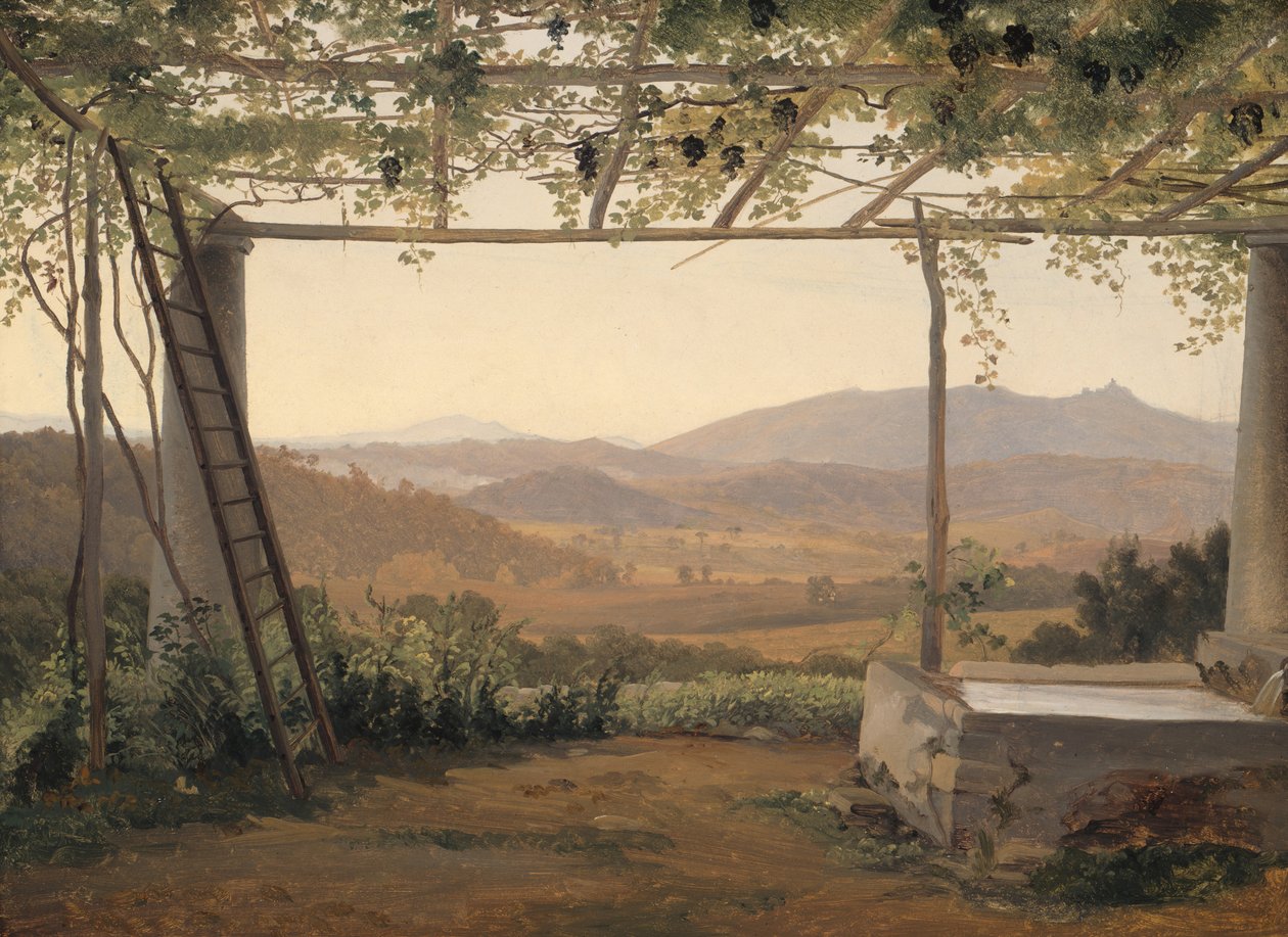 Springvand og Pergola i Italien, 183035. af Ernst Christian Frederik Petzholdt