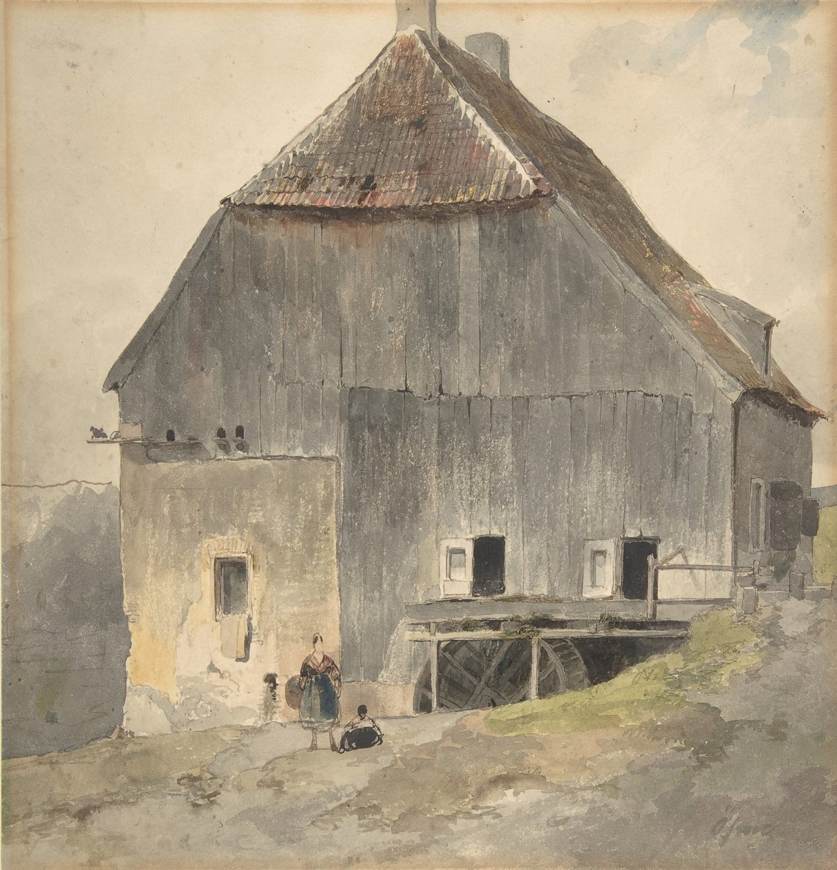 Vandmølle, ca. 1870. af Ernst Erwin Oehme