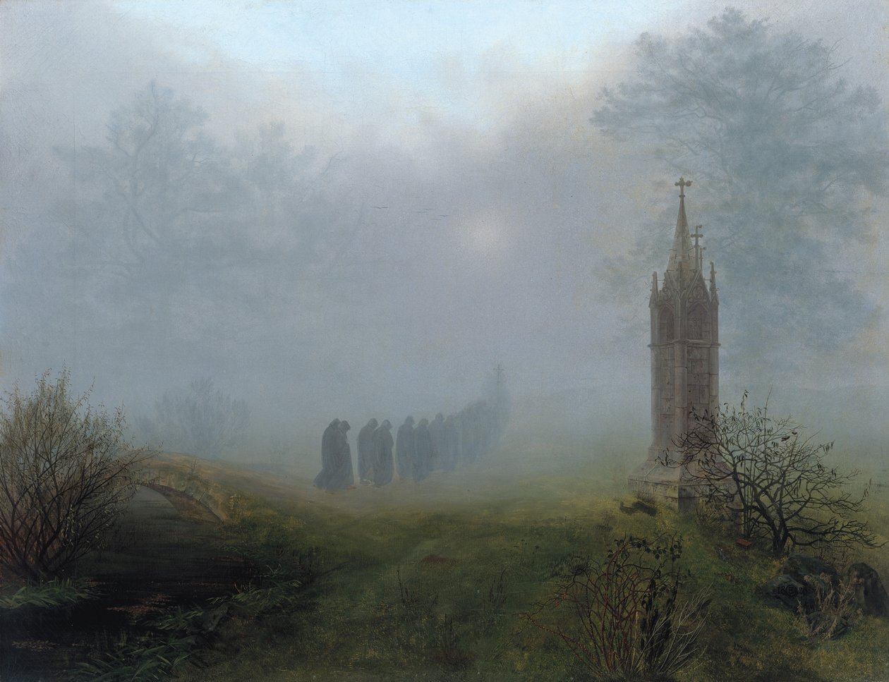Procession i tågen, 1828 af Ernst Ferdinand Oehme