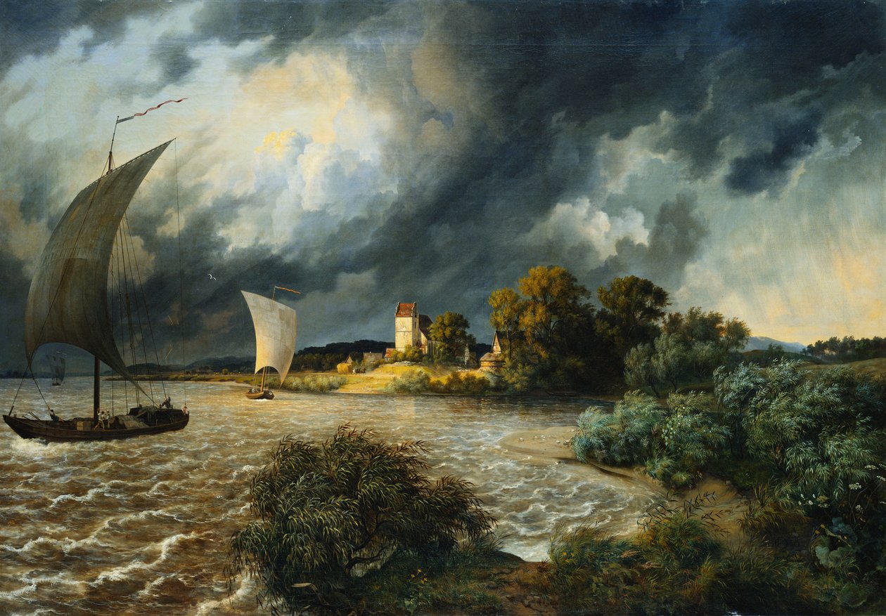 Stormen nærmer sig, 1838 af Ernst Ferdinand Oehme
