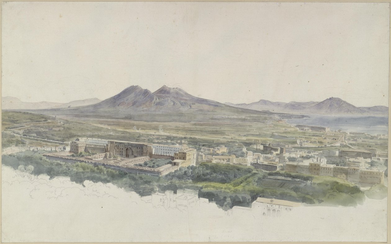Udsigt over Napoli med Pompeji mod Vesuv af Ernst Fries