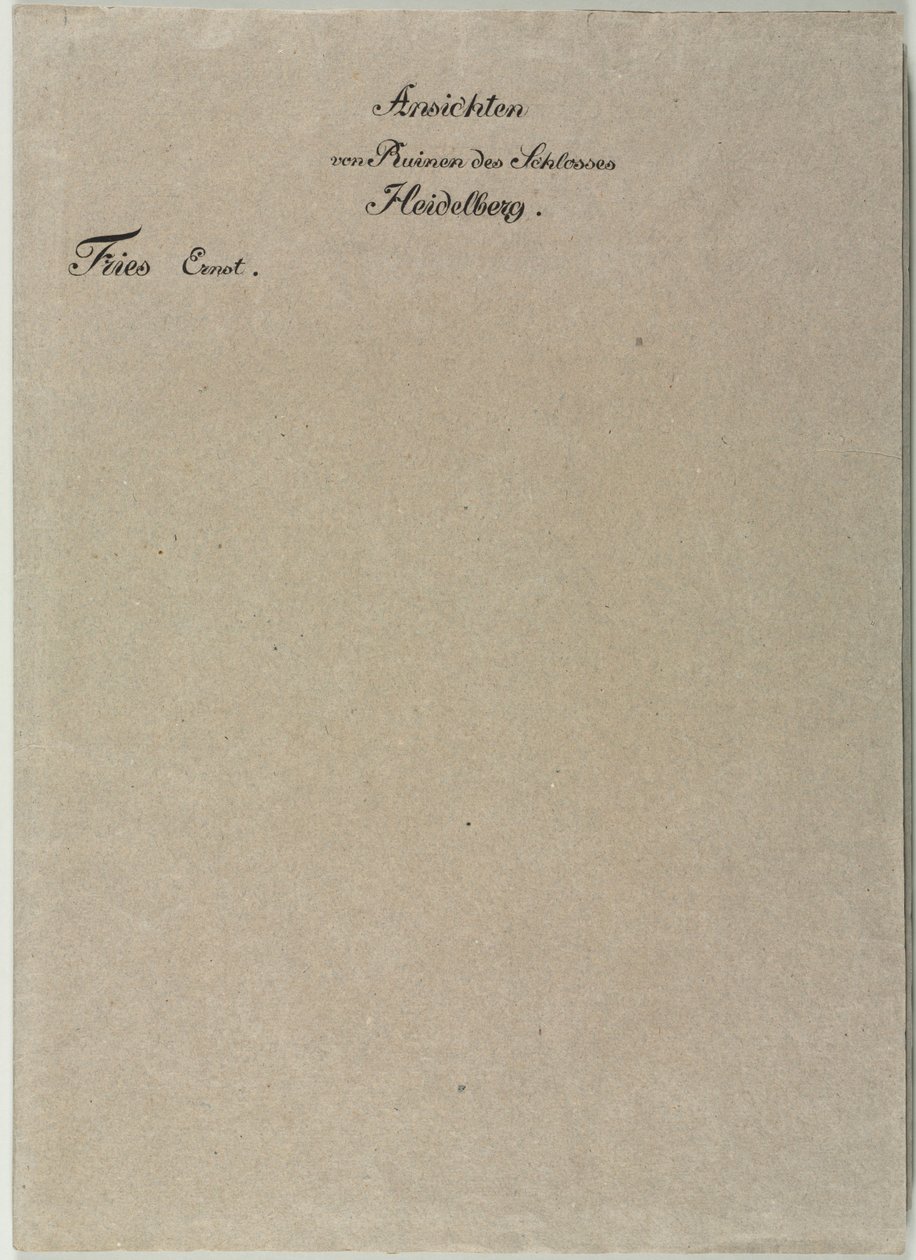 Seks udsigter over Heidelberg Slot: Wrapper, 1820. af Ernst Fries