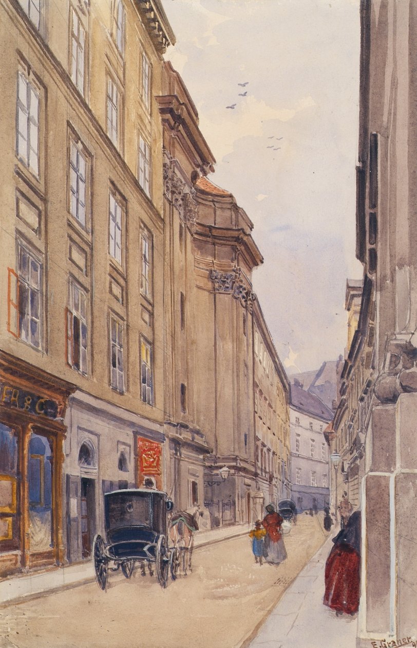Dorotheergasse i Wien med det gamle Versatzamt af Ernst Graner