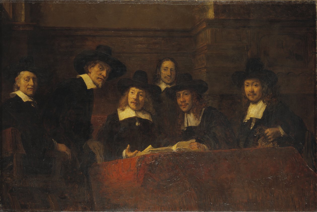 Staalmeesters, efter Rembrandt, 1876-77 af Ernst Josephson