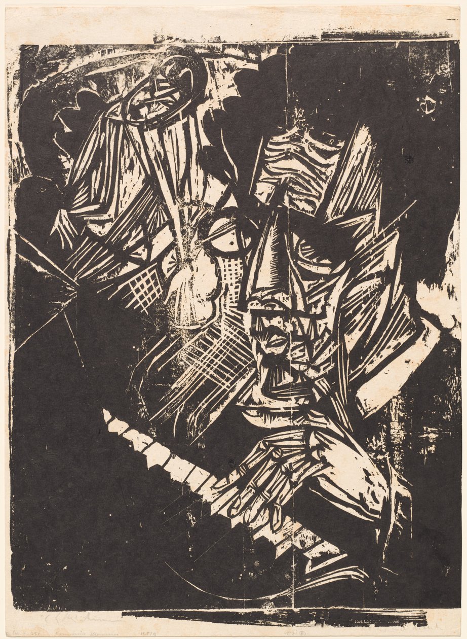 Komponist Klemperer, 1916. af Ernst Ludwig Kirchner