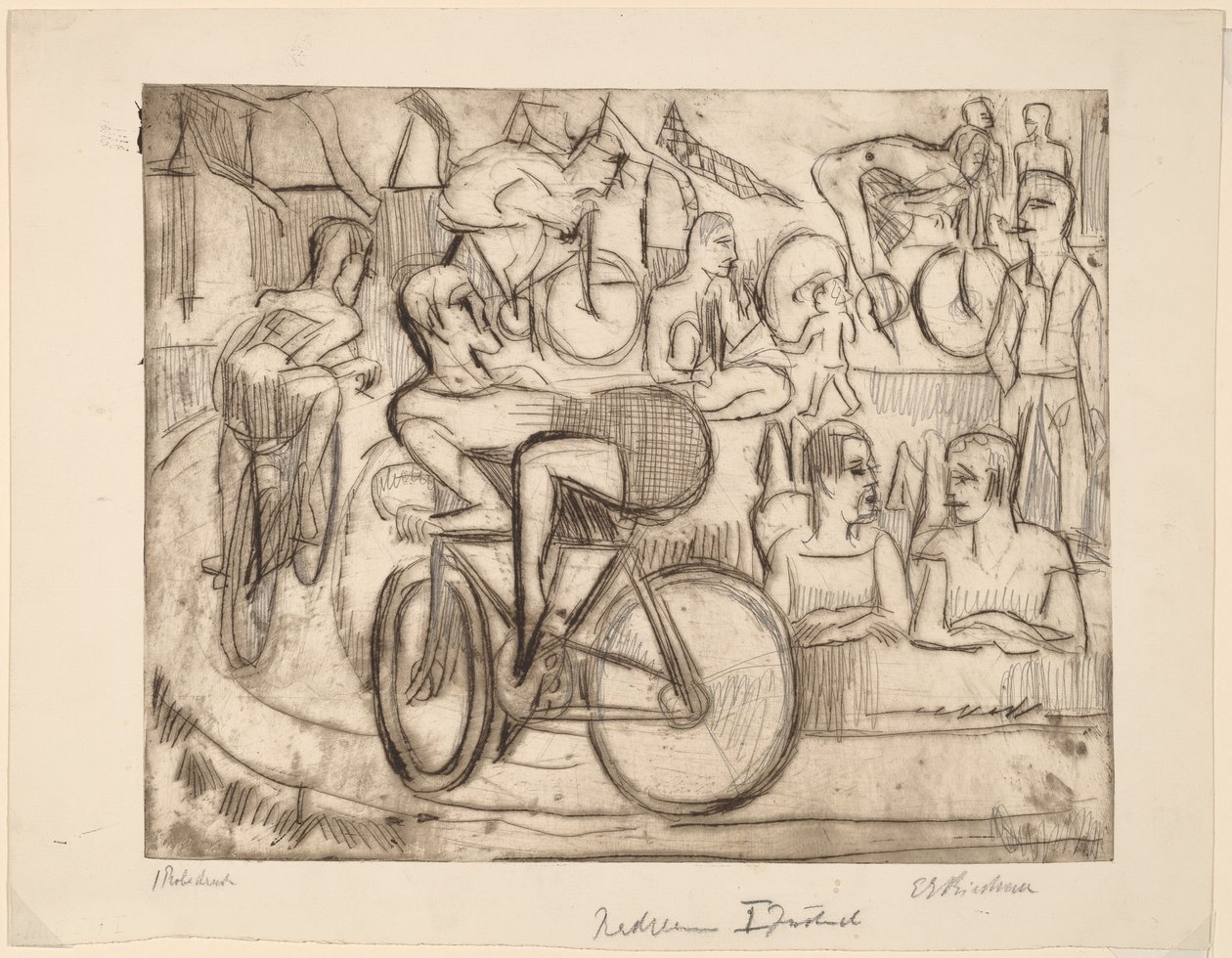 Cykelløb, 1926. af Ernst Ludwig Kirchner