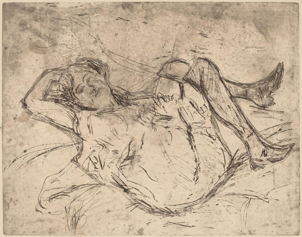 Drømmende pige, 1906. af Ernst Ludwig Kirchner
