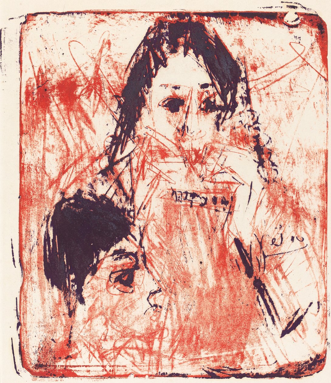 Harmonikaspiller, 1919. af Ernst Ludwig Kirchner