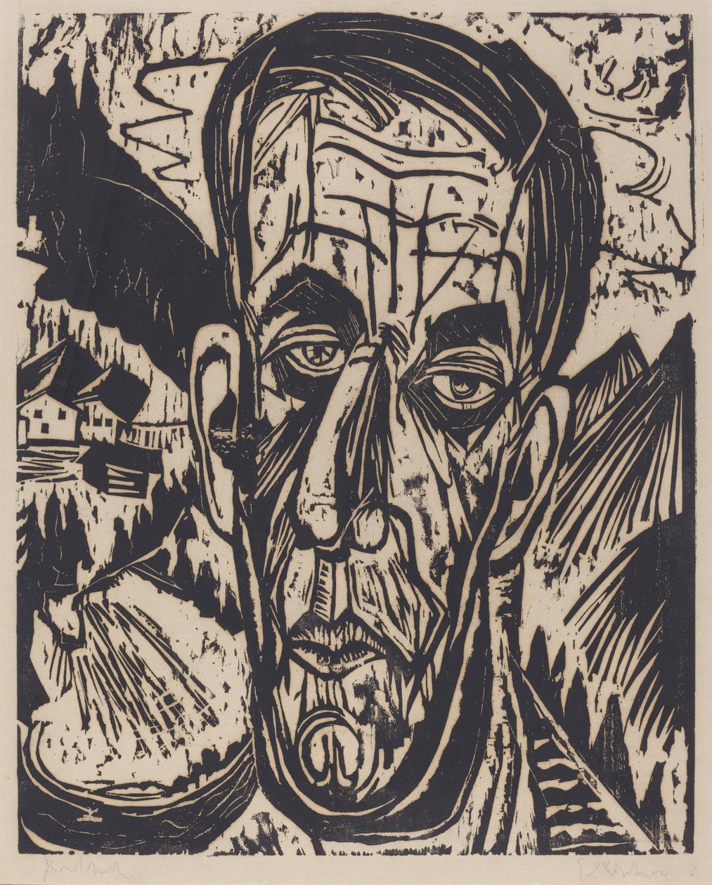 Leder af van de Velde, Bright Kopf van de Velde, Hell, 1917. af Ernst Ludwig Kirchner