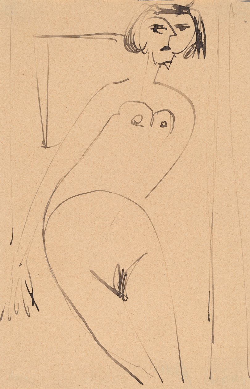 Nøgen, begyndelsen af det 20. århundrede, af Ernst Ludwig Kirchner