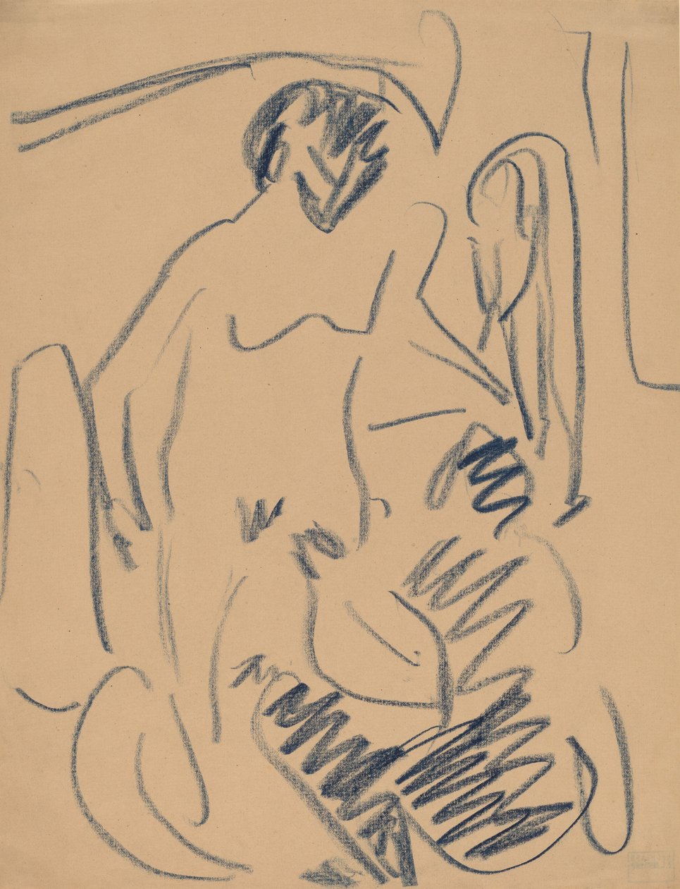 Nøgen på stranden, 1910. af Ernst Ludwig Kirchner